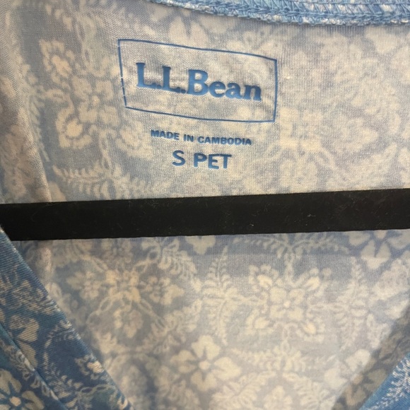 LL Bean Dress Wome Blue Fit Flare Wrap Floral Stretch Cottage Pleated small p - Picture 4 of 7